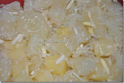 وصفة سلطة فاكهة البوملي مع الأناناس وصفة سلطة فاكهة البوملي مع الأناناس من www.fattoush.me