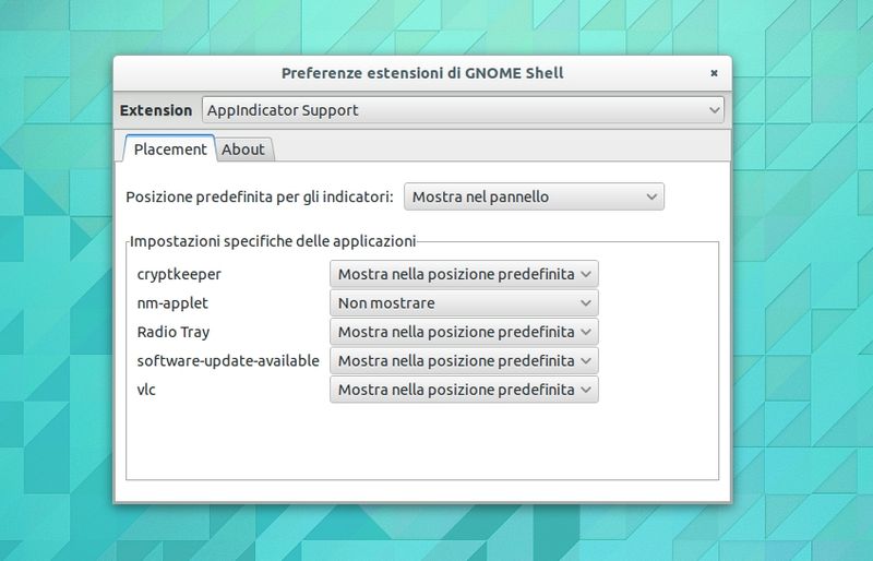 AppIndicator Support - Preferenze