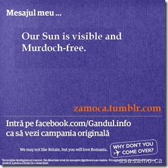 Come2Romania- Our Sun is visible and Murdoch-free