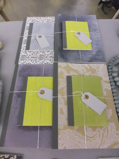 She also made these great notepads covered in different fabrics and paper. A great gift for anyone on your list.