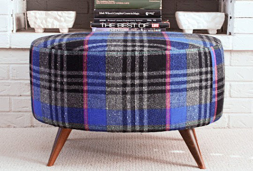 Flipstudio's oversized oval ottoman has bright and bold colors.