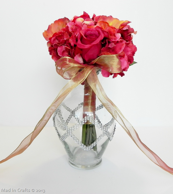 Crystal Vase to Display Wedding Bouquet