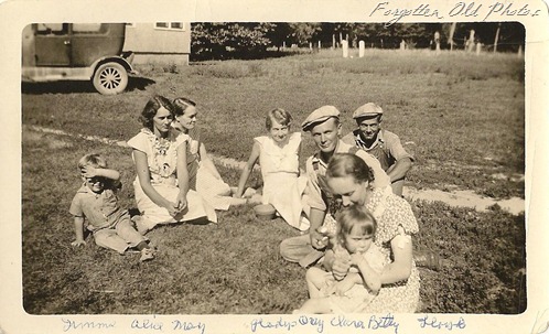 Group May Gladys and Lloys solway  Overland or Dodge car  Solway