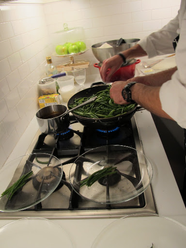 Teamwork is important in the kitchen when so much is being prepared.