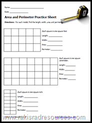 Area and Perimeter Practice Sheet