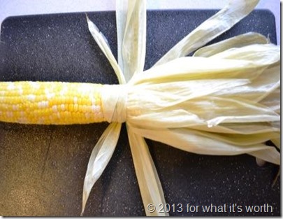 DIY roasted corn on the cob with husk handle 5