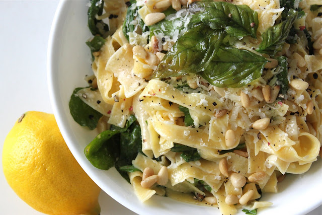 Arugula-Creme Fraiche Pasta
