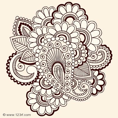 Flowers Tattoos on 6807576 Hand Drawn Intricate Abstract Flowers Mehndi Henna Tattoo