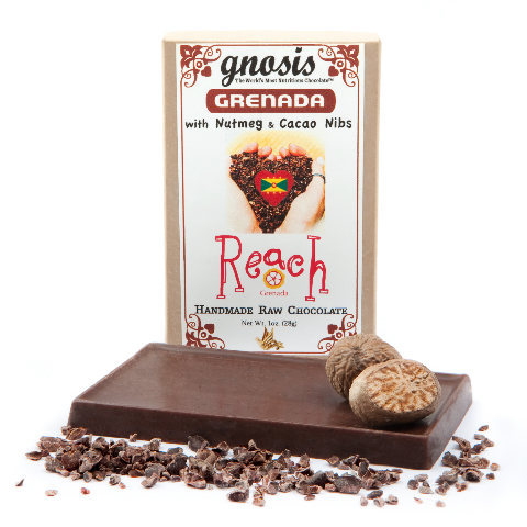 Gnosis' Chocolate's REACH Grenada Bars are brimming with the health benefits of raw Grenadian cacao and the warmth of Grenadian spices--the perfect vehicle to give back to this incredible country. Photo: Jeff Skeirik