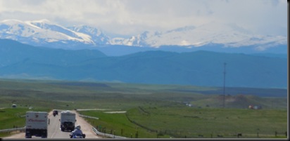 view of Big Horn Mountains from I-90