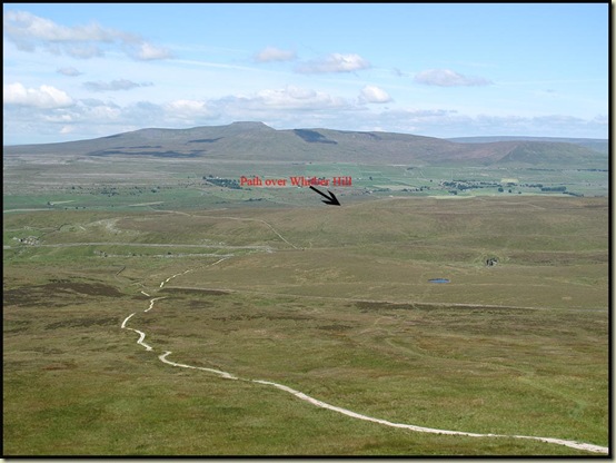 Ingleborough, from Pen-y-ghent, showing our route over Whitber Hill