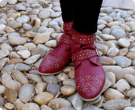 Weesha outfit studded boots from new look, sequin sweater from h & m, gold collar necklack from new look, folli follie bag
