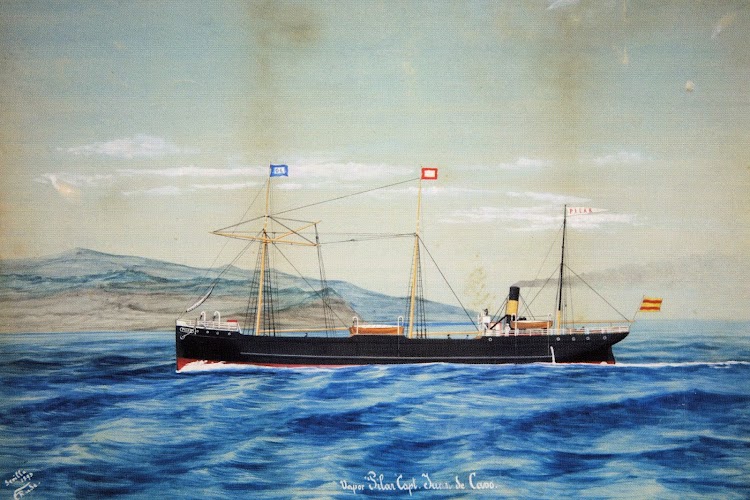 Vapor PILAR. Acuarela de Rude. Del libro HISTOria de la marina mercante asturiana.TOMO II. LLEGADA Y AFIRMACION DEL VAPOR (1857-1900).jpg