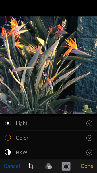 iOS 8 Photos app Adjustments