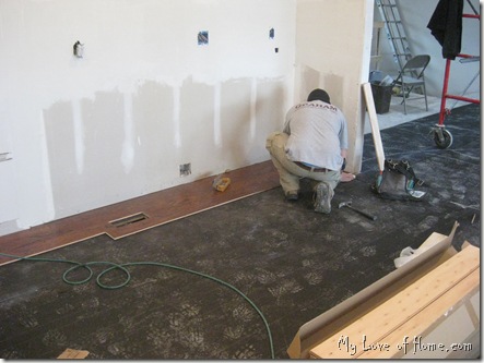 Laying hardwood floor