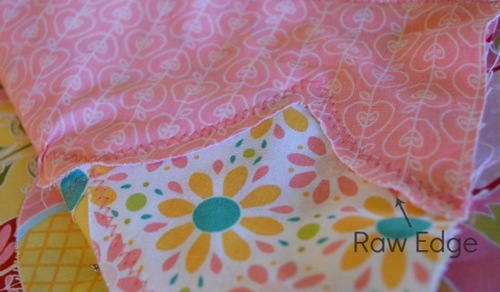 Sewing the raw edge
