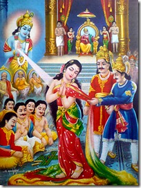 Krishna saving Draupadi