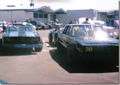 50 Dirt Track Race Cars in the Rainier Shopping Center parking lot for Rainier Days in the Park on July 13, 1996