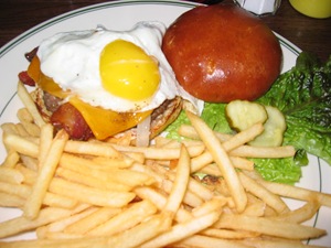 Mmmm... burger and fried egg. House Burger