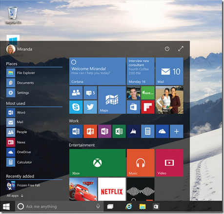 Käynnistä-valikko Windows 10 Käynnistä-valikko Windows 10