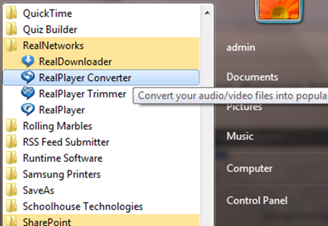 การใช้งาน realplayer converter การใช้งาน Realplayer converter