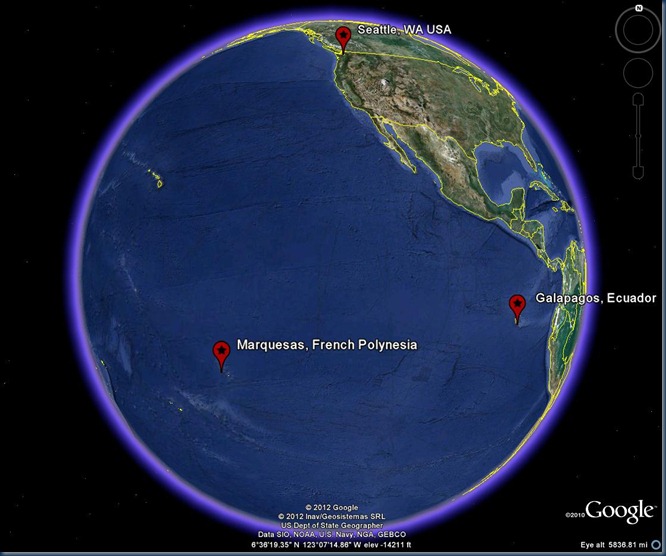 Galapagos to Marquesas map