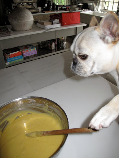 I love stirring the batter.  I can't wait to lick the spoon!
