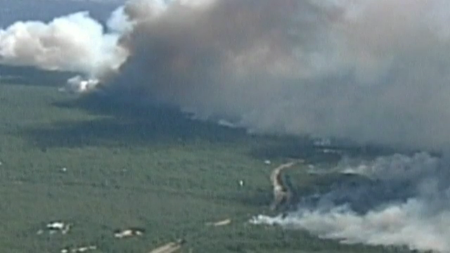 Aerial view of Texas wildfires, 8 September 2011. Reuters