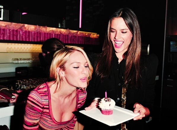 Victoria's Secret Angels Candice Swanepoel and Alessandra Ambrosio attend a Victoria's Secret media brunch at Hotel Le Germain on October 20, 2011 in Toronto, Canada.