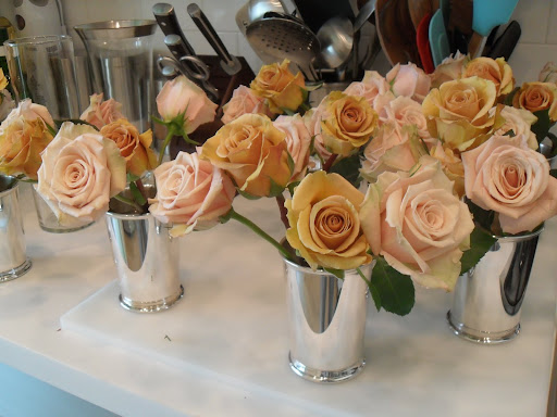 Be sure to cut the stems on an angle, the more surface there is the rose will be able to absorb more water. When the rose sits in the vase with a stem cut on an angle then it will be exposed to more water and not sitting flat on the bottom of the vase.