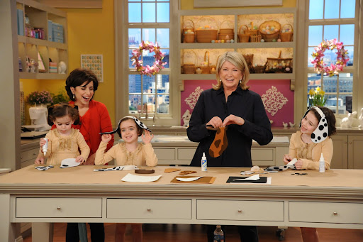 Here I am with my girls and Martha making puppy ears. Learn how to make your own here www.marthastewart.com/article/puppy-themed-party-ideas