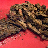 Slice the meat thinly against the grain.