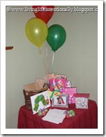 Decorations: Hungry Caterpillar Gift Table