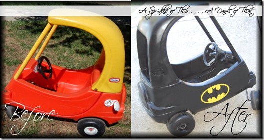 Cozy Coupe to Batmobile {A Sprinkle of This . . . . A Dash of That} Cozy Coupe to Batmobile {A Sprinkle of This . . . . A Dash of That}