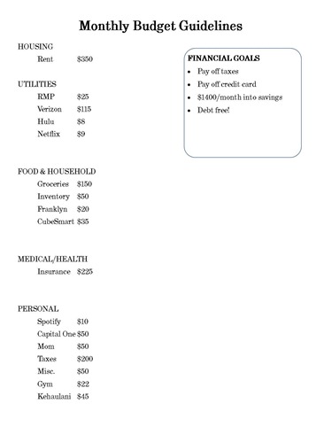 Budget Guidelines