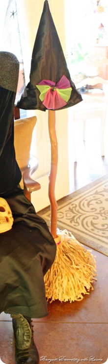broom Halloween Decor-Bargain Decorating with Laurie