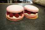 This is called "Macaron Rose-Framboises". It was, without a doubt, the yummiest thing I've ever eaten in my life. MMMMMMMM!