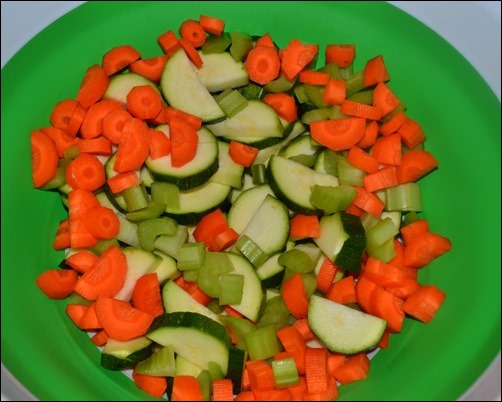 chopped veggies