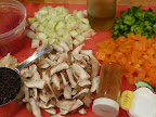 Ingredients for Forbidden rice and vegetables