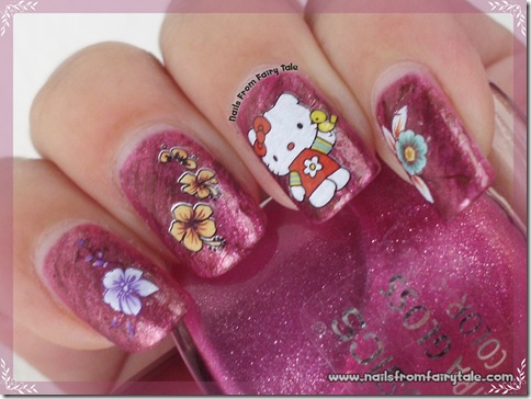 born pretty store water decals flower hello kitty 4