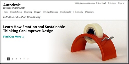 Página inicial de Autodesk para estudiantes