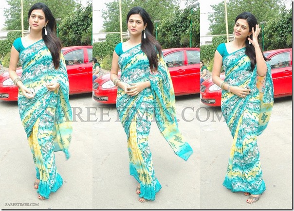 Shraddha_Das_Printed_Saree