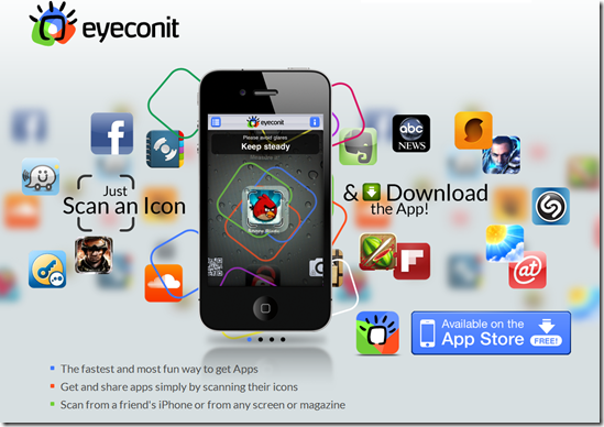 Download apps to your Iphone by scanning icons