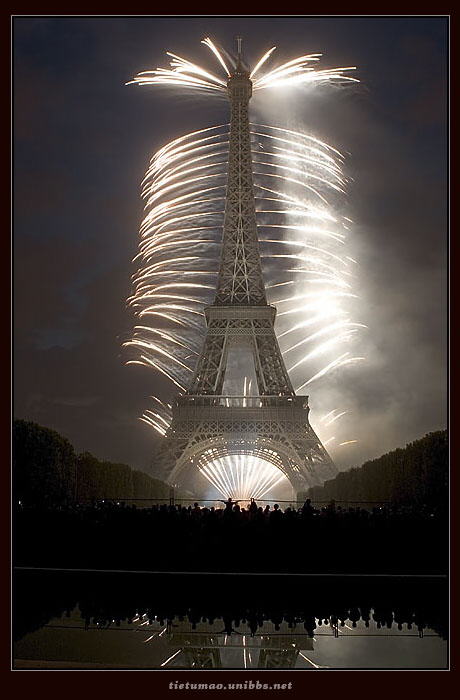 Eiffel Tower on Fire:On the occasion of Bastille Day (French National Holiday July 14)