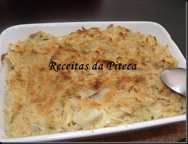 Massa de bacalhau no forno Massa de bacalhau no forno