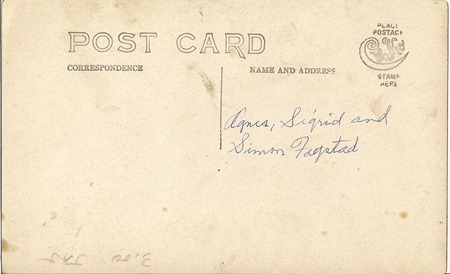 Postcard Agnes Sigrid and Simon Fagstad DL Antiques back Postcard Agnes Sigrid and Simon Fagstad DL Antiques back