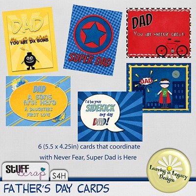 Never Fear Super Dad's Here  CARDS