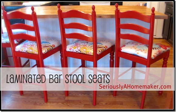laminated fabric bar stools seat cushions red