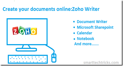 create documents online using zoho writer