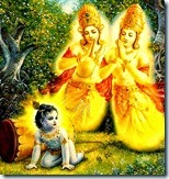 [Krishna liberating Nalakuvara and Manigriva]